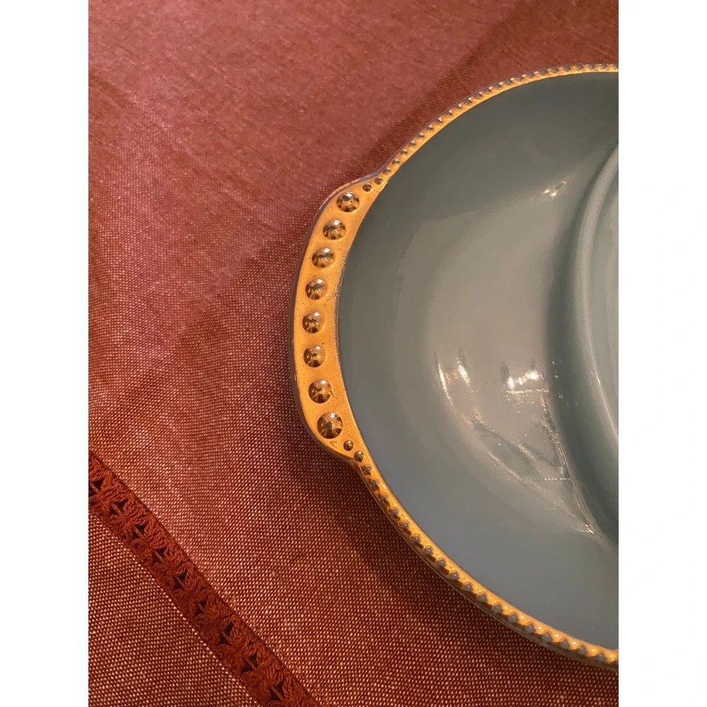 Vintage Anchor Hocking Fire King‎ Delphite Blue Divided Relish Tray